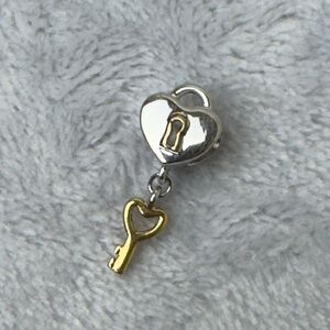 Danbury Mint European Bead Key to My Heart Silver Charm